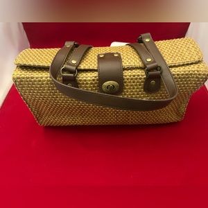 Beautiful Vintage Tristan Woven Basket Double Strap Brass closure